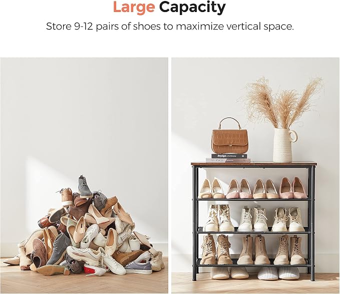 VASAGLE Shoe Rack, 4-Tier Shoe Storage Organizer - Image 7