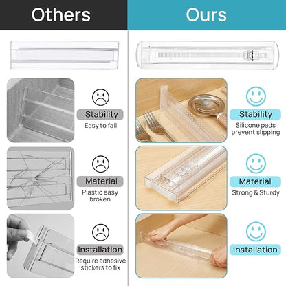 Vtopmart 8 Pack Shallow Drawer Dividers, 2.36" High 12.5"-20.8" Adjustable - Image 8