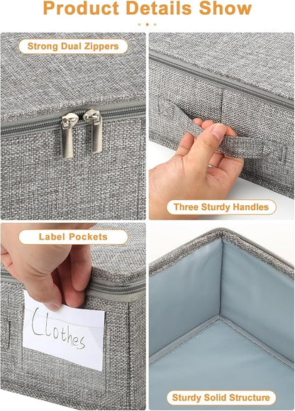punemi Under Bed Storage Containers, 2 Pack 4.5 Inch Tall Low Profile Underbed - Image 6