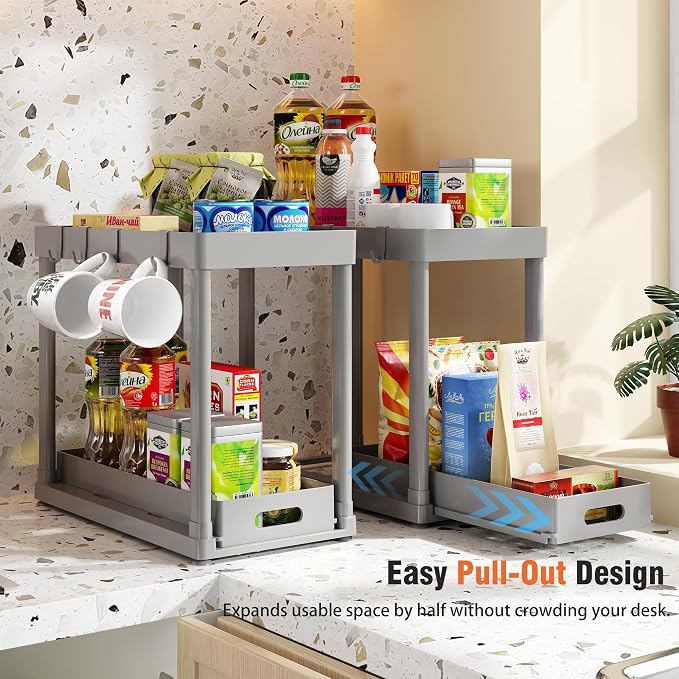 2 Pack Pull-Out Storage Organizers, Under Sink Organizer and Storage - Image 4