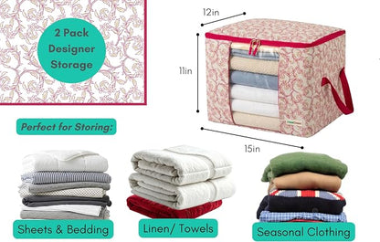 Chaos Cleared Canvas Storage Bags Designer Organizer 2 Pack – Seasonal Storage - Image 2