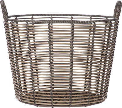 76QT rattan woven basket, withhandle, extra-large storagebasket, suitable by Unknown