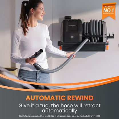 Giraffe Tools Grandstorm Retractable Vacuum Cleaner Wall-Mounted, Shop Wet Dry - Image 2