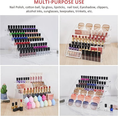 KINGROW Nail Polish Organizer Holder Rack 6 Layers Acrylic Display Rack - Image 5