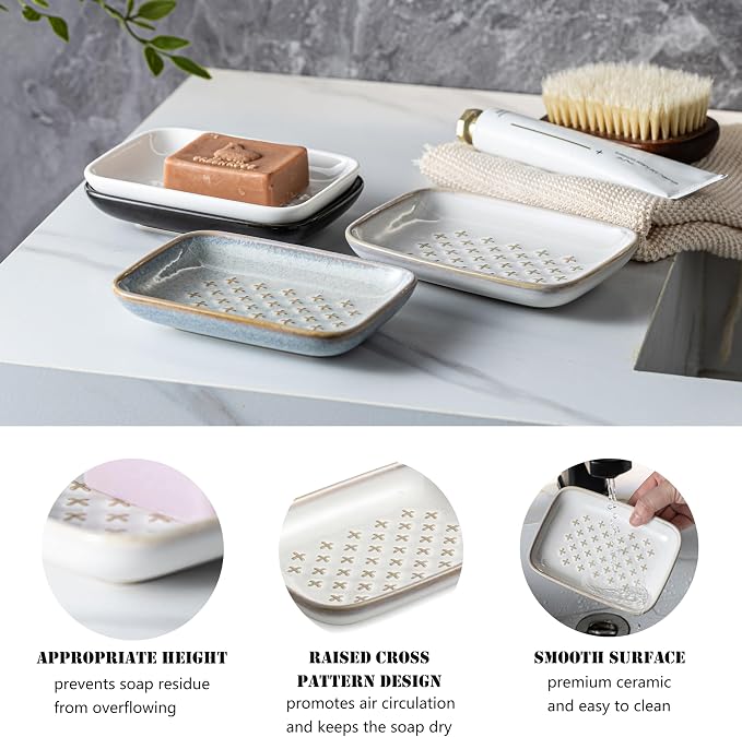Gomakren Soap Dish, Shower Soap Holder, Christmas Ceramic Soap Dishes - Image 4