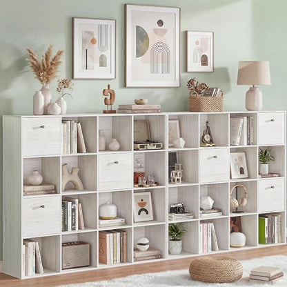 16 Cube Storage Organizer, Washed White Bookcase by Odeekea