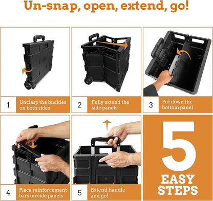 Ultra-Slim Rolling Collapsible Storage Pack-N-Roll Utility-carts, - Image 6