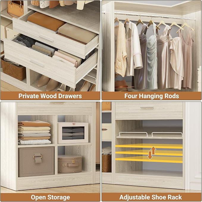 Unikito 86" Corner Closet System, Modular Closets Organizer - Image 5