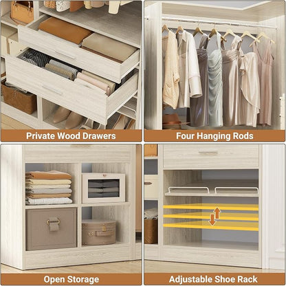 Unikito 86" Corner Closet System, Modular Closets Organizer - Image 5