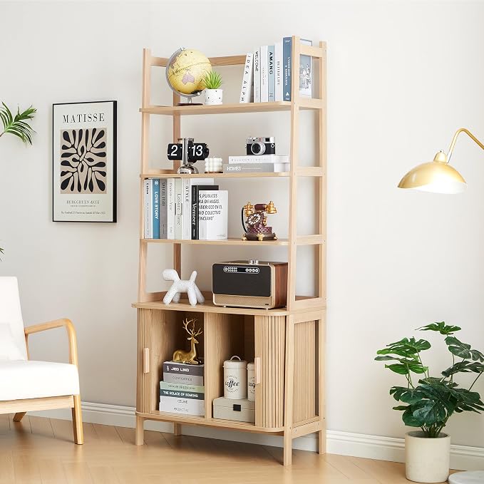4-Tier Bookshelf, Tall Bookcase - Image 4
