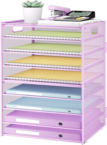 SUBEKYU 9 Tier Paper Letter Tray Desk Organizer by SUBEKYU