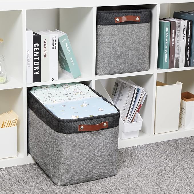 HNZIGE Large Storage Baskets Fabric Cloth Tall Baskets - Image 4