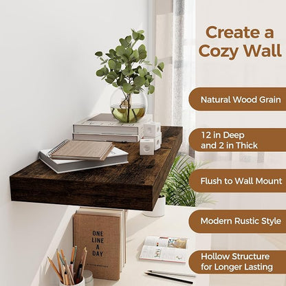 12 Inch Deep Floating Shelves, 24 x 12 Floating Shelf - Image 6