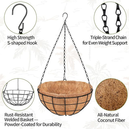 16" Large Hanging Baskets for Plants Outdoor - Image 4