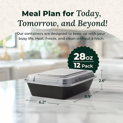 Enther Meal Prep Containers Single Lids Food Storage Bento BPA Free | Stackable - Image 3