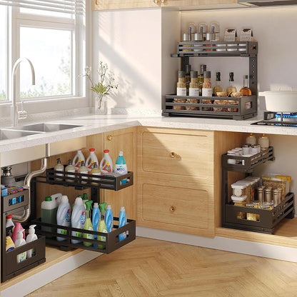 1-Pack Under Sink Organizers and Storage, 2-Tier L Shape Pull Out Cabinet - Image 7