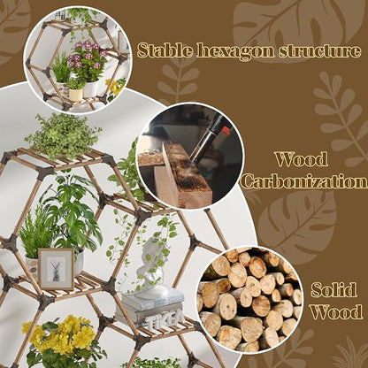 Tikea Hexagonal Plant Stand Indoor Plant Stand - Image 6