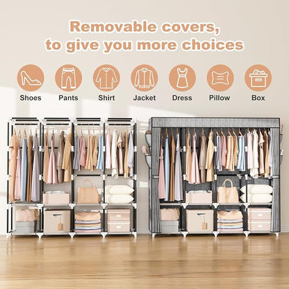 VTRIN Portable Closet for Hanging Clothes 67 Inch Wide Large Capacity Portable - Image 5