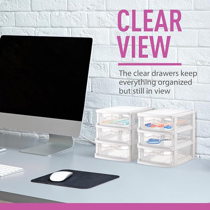 Tribello 3 Drawer Plastic Storage, Mini Drawer Unit - Image 4