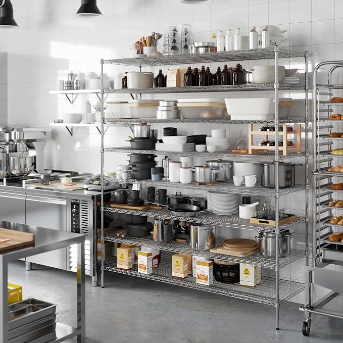 24" Deep x 72" Wide x 86" Height Wire Shelving Kit | 8-Tier | NSF Commercial - Image 4
