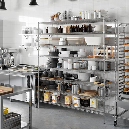 24" Deep x 72" Wide x 86" Height Wire Shelving Kit | 8-Tier | NSF Commercial - Image 4