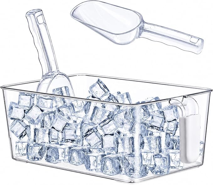 Havawish Ice Bin and Flexible Scoop Set Plastic Freezer Ice Bin by Havawish