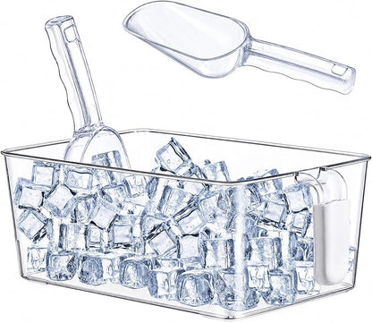 Havawish Ice Bin and Flexible Scoop Set Plastic Freezer Ice Bin by Havawish