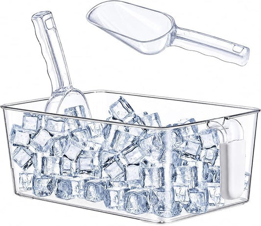 Havawish Ice Bin and Flexible Scoop Set Plastic Freezer Ice Bin by Havawish