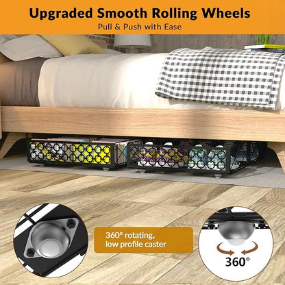 NADAMOO 5.4 in Low Profile Under Bed Storage, 36.6" Ultra Long Metal Underbed - Image 4