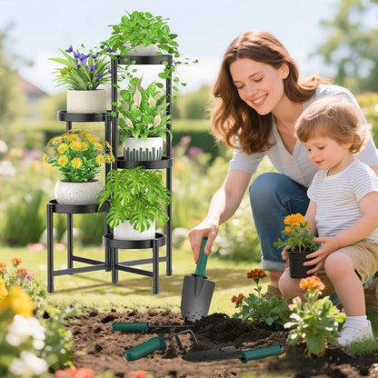 iDavosic.ly Plant Stand with Garden Tools, 5 Tier Corner Metal Flower Display - Image 2