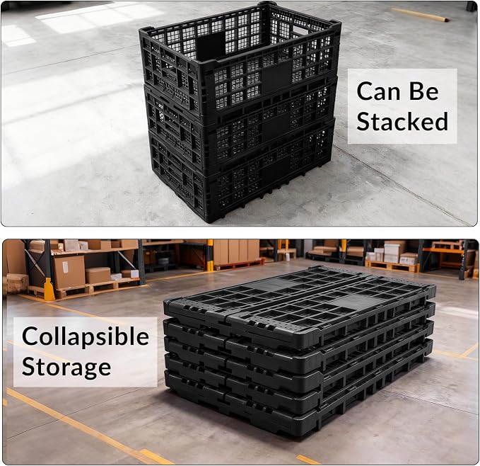 Collapsible Storage Bin Containe, 52 Liter Heavy Duty Transfer Box, 23.6" l x - Image 7