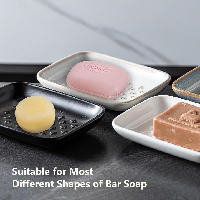 Gomakren Soap Dish, Shower Soap Holder, Ceramic Soap Dishes - Image 3