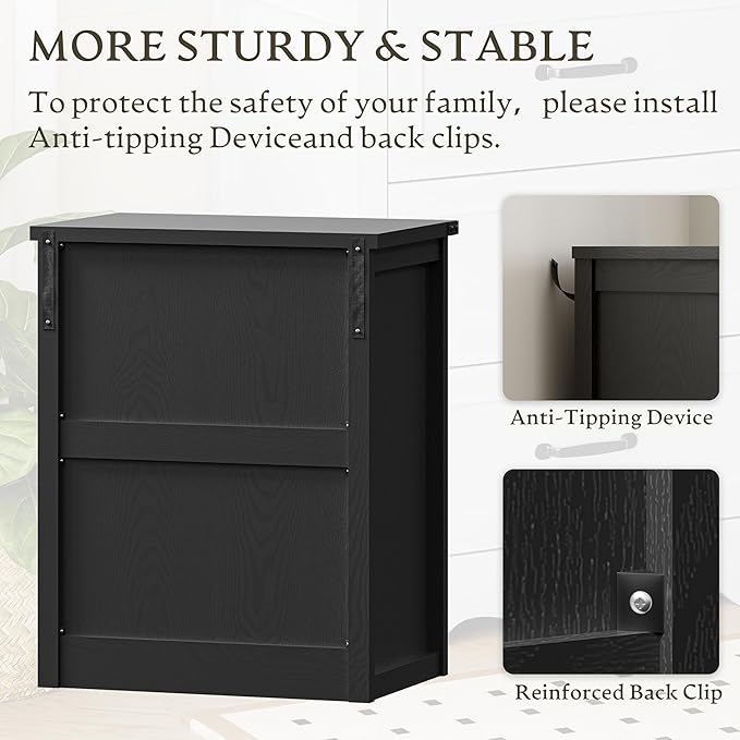 3-Drawer Dresser for Bedroom, Small Wooden Chest of Drawers - Image 6