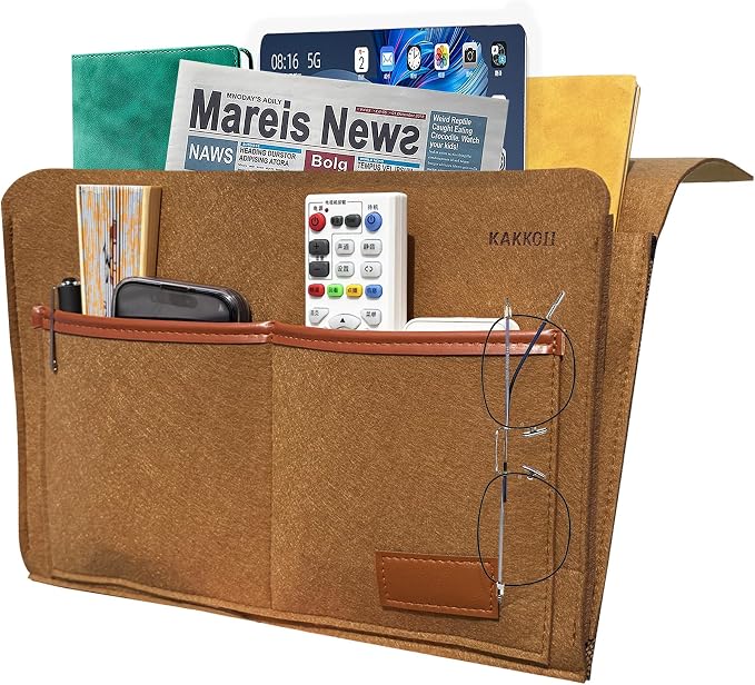Bedside Caddy, Sofa Caddy, Storage Organizer Pocket by KAKKOII