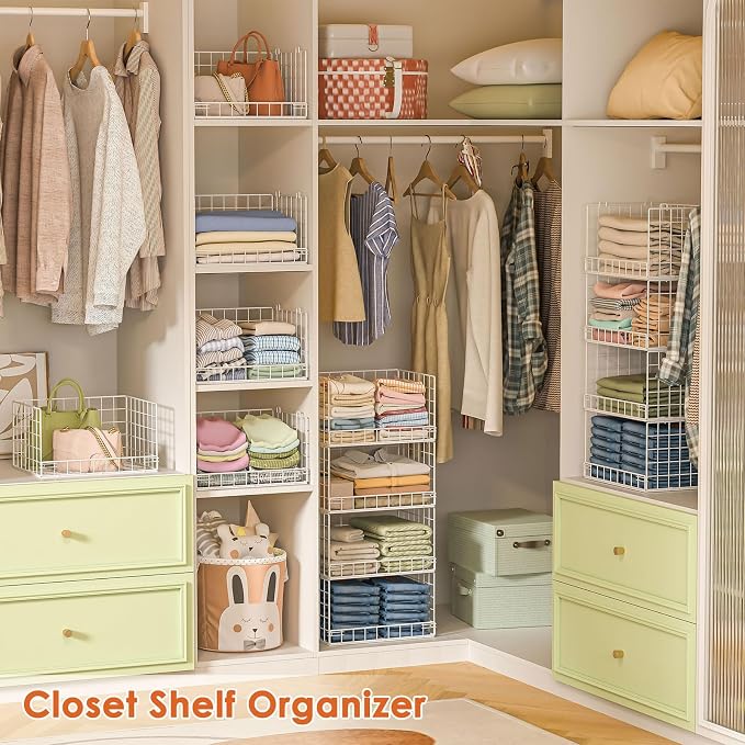 Yociyoga 8-Tier Stackable Closet Organizers and Storage Shelves, Foldable - Image 5