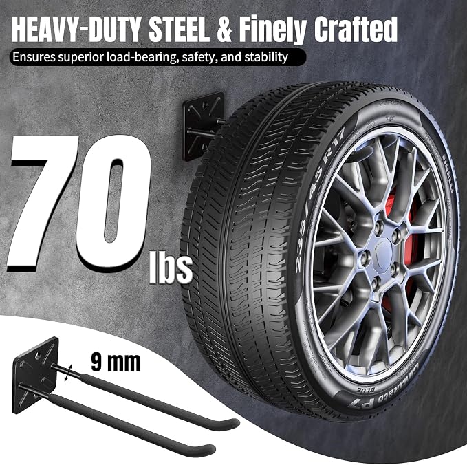 Heavy Duty Garage Hooks and Tool Organizer, Wall Mount Utility Storage Hangers - Image 2