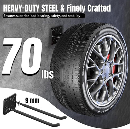 Heavy Duty Garage Hooks and Tool Organizer, Wall Mount Utility Storage Hangers - Image 2