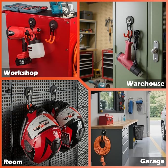 ULIBERMAGNET New Updated Garage Strong Magnetic Hooks, 2 Pack Heavy Duty Large - Image 8