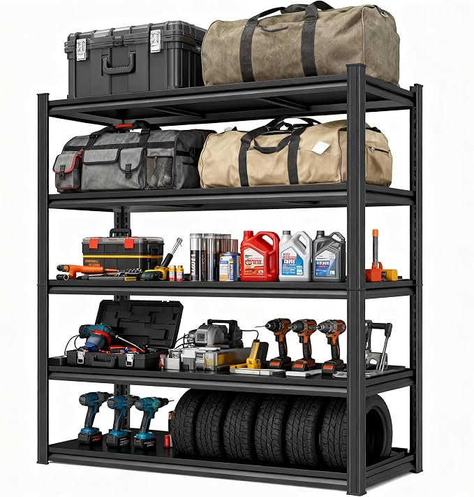 Garage Storage Shelves, 5 Tier Shelving Unit, 40 inch Wide, 18” Deep, 78” Tall - Image 7