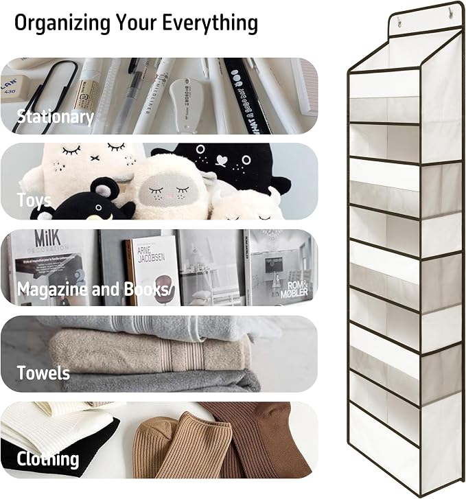 Over Door Organizer with 5 Large Pockets, Heavy Duty Hanging Organizer Storage - Image 6