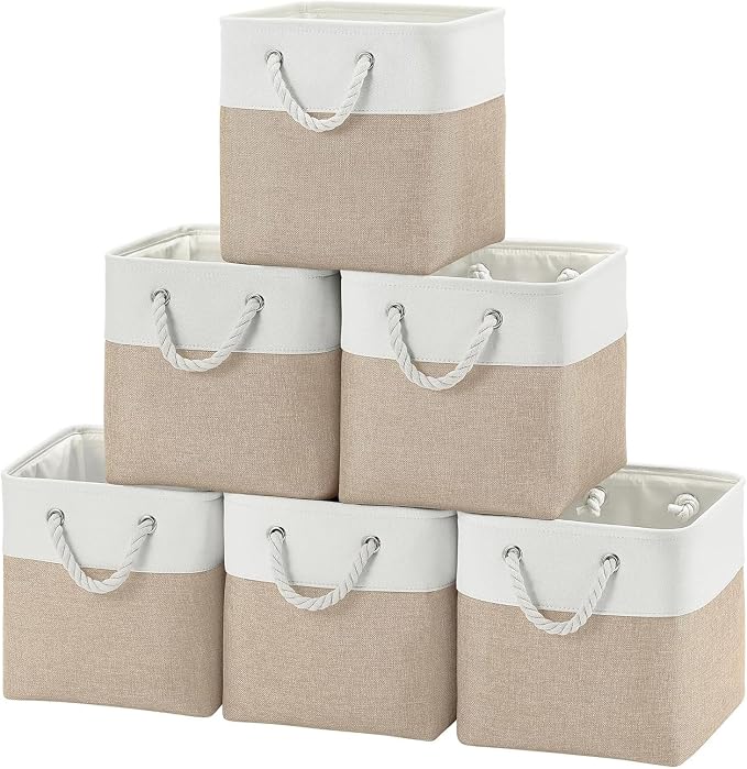 Cube Storage Bins, Collapsible Fabric Storage Cubes Bins, 11 Inch Cube Storage by BOFUGA