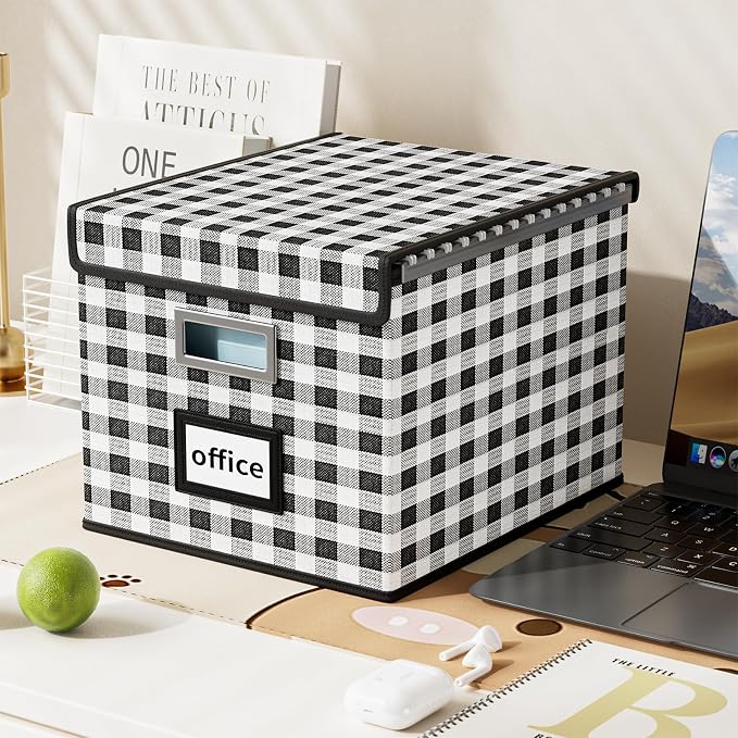 File Organizer Box with Lids, Collapsible File Folder Organizer | File Box with - Image 4
