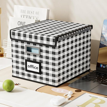 File Organizer Box with Lids, Collapsible File Folder Organizer | File Box with - Image 4