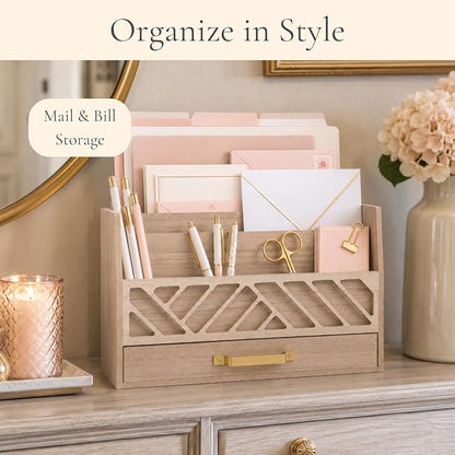 BLU MONACO | Wooden Mail Organizer - Image 3