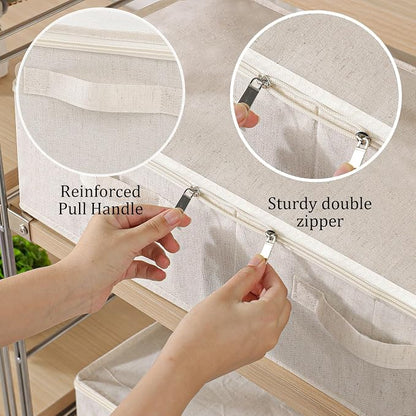 Underbed Storage Bins Compartment, Foldable Under Bed Boxes Organizer, Cube - Image 5