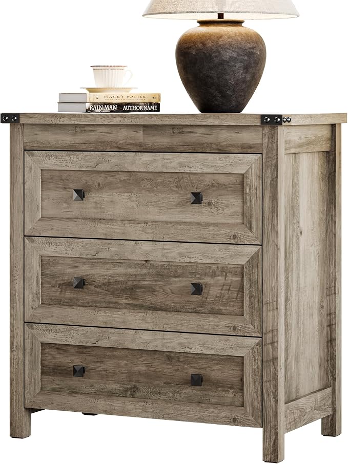 Dresser for Bedroom with 3 Drawers, Small Chests of Drawers, 27.55" Wide - Image 7