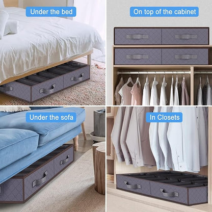 Under Bed Shoe Storage Organizer, Sturdy Structure, Adjustable Dividers - Image 7