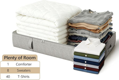 2-Pack Under Bed Storage Containers, 6 Inches Tall Underbed Clothes Storage - Image 4