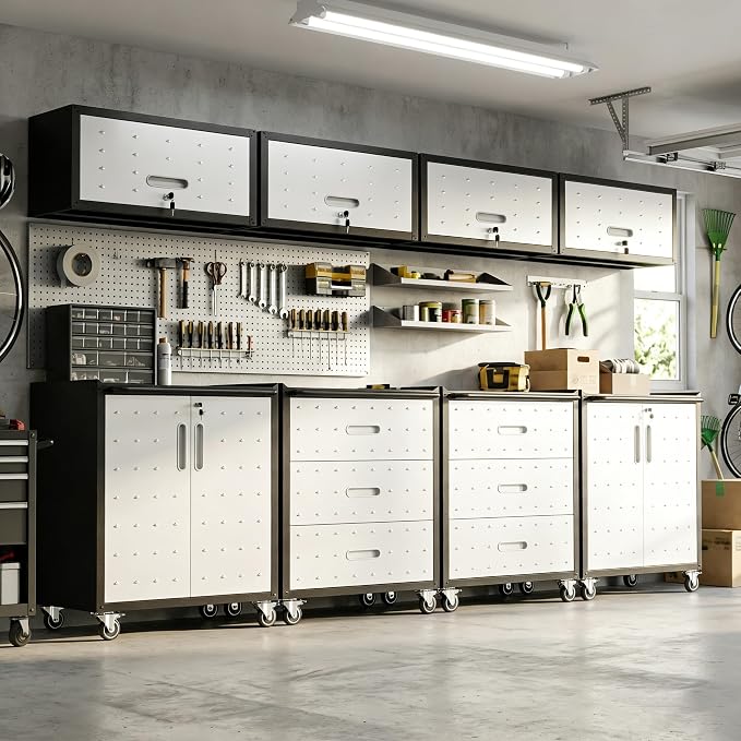 Garage Cabinet System | Heavy Duty Steel All-in-One Modular Garage Cabinet Set - Image 7