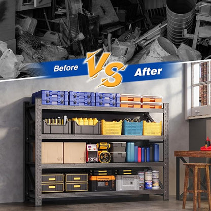 60" W Storage Shelves 5000lbs Garage Metal Shelving Heavy Duty Garage Shelves - Image 5